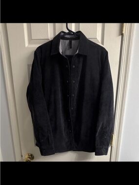 SMASH Dark blue Button-Up Snap Jacket Lined Pockets Men's Mid-Length MEDIUM